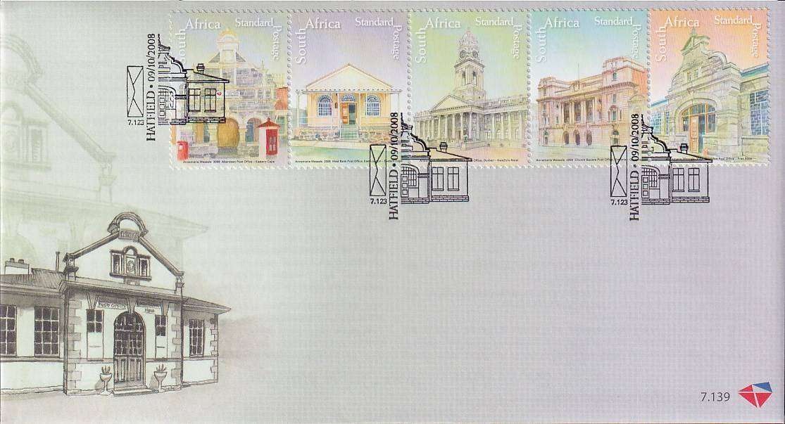 SOUTH AFRICA 2008 Post Office Buildings FDC 7.139