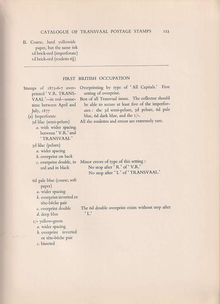 TRANSVAAL Postage Stamps (with the 12 colour plates), by Curle and Basden