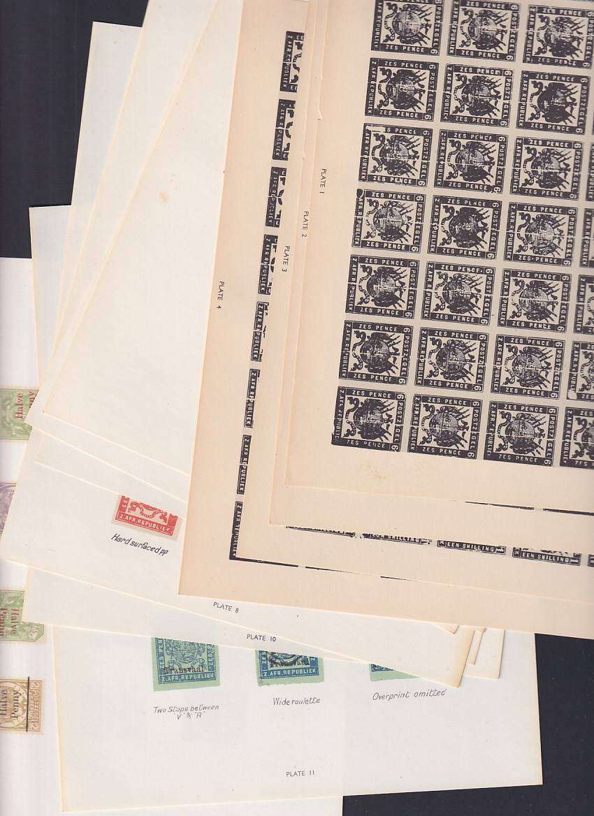 TRANSVAAL Postage Stamps (with the 12 colour plates), by Curle and Basden