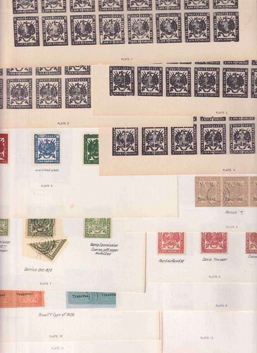 TRANSVAAL Postage Stamps (with the 12 colour plates), by Curle and Basden
