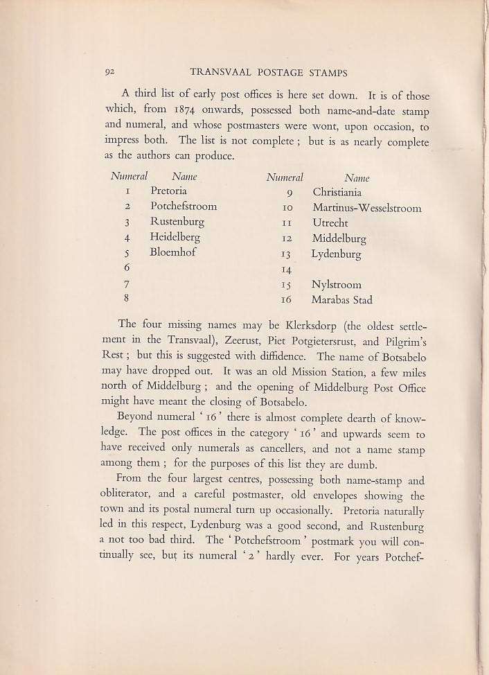 TRANSVAAL Postage Stamps (with the 12 colour plates), by Curle and Basden