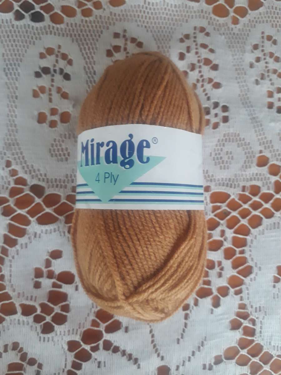 KNITTING WOOL/YARN - ELLE MIRAGE 4 PLY 25G - CAMEL  - COL 145 - NEW