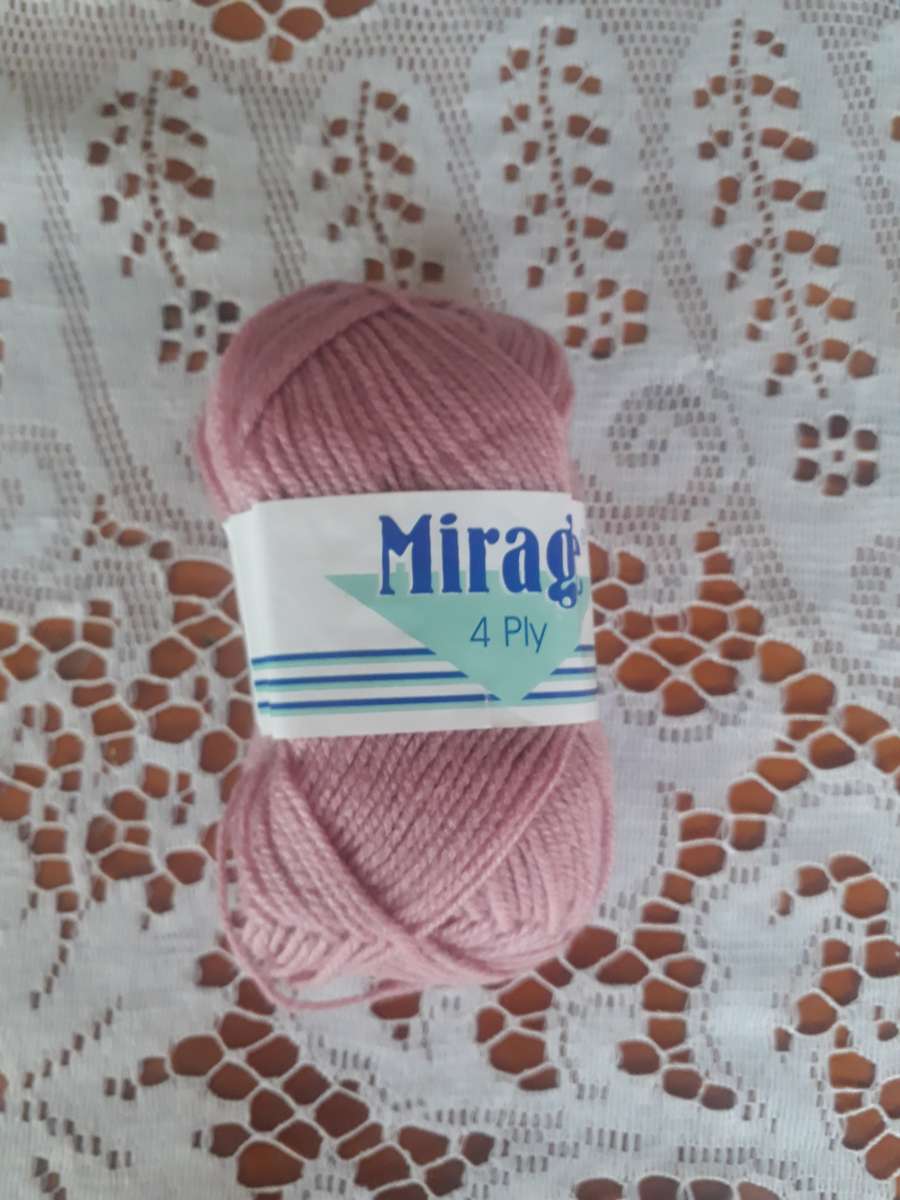 KNITTING WOOL/YARN - ELLE MIRAGE 4 PLY 25G - PALE ROSE