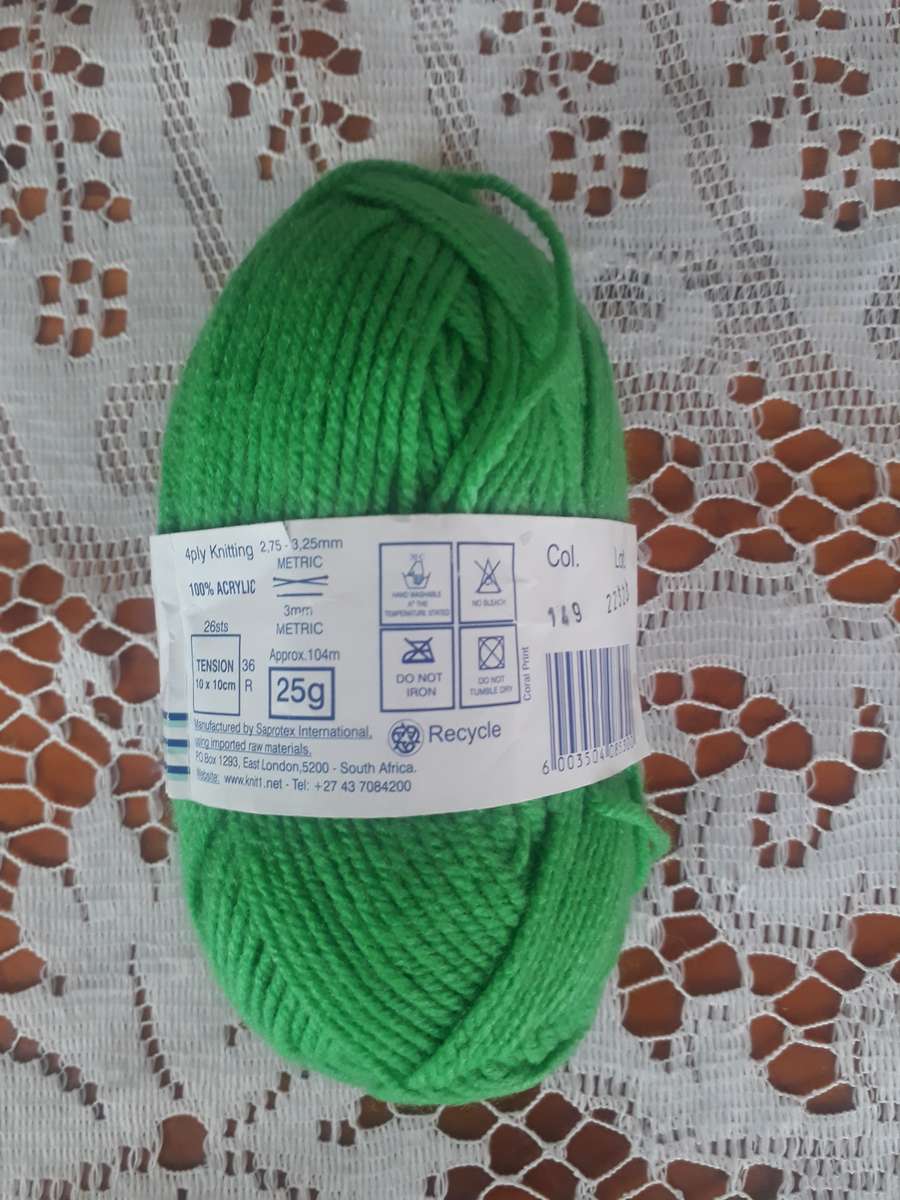 KNITTING WOOL/YARN - ELLE MIRAGE 4 PLY 25G - TIGER LIME COL 149 - NEW