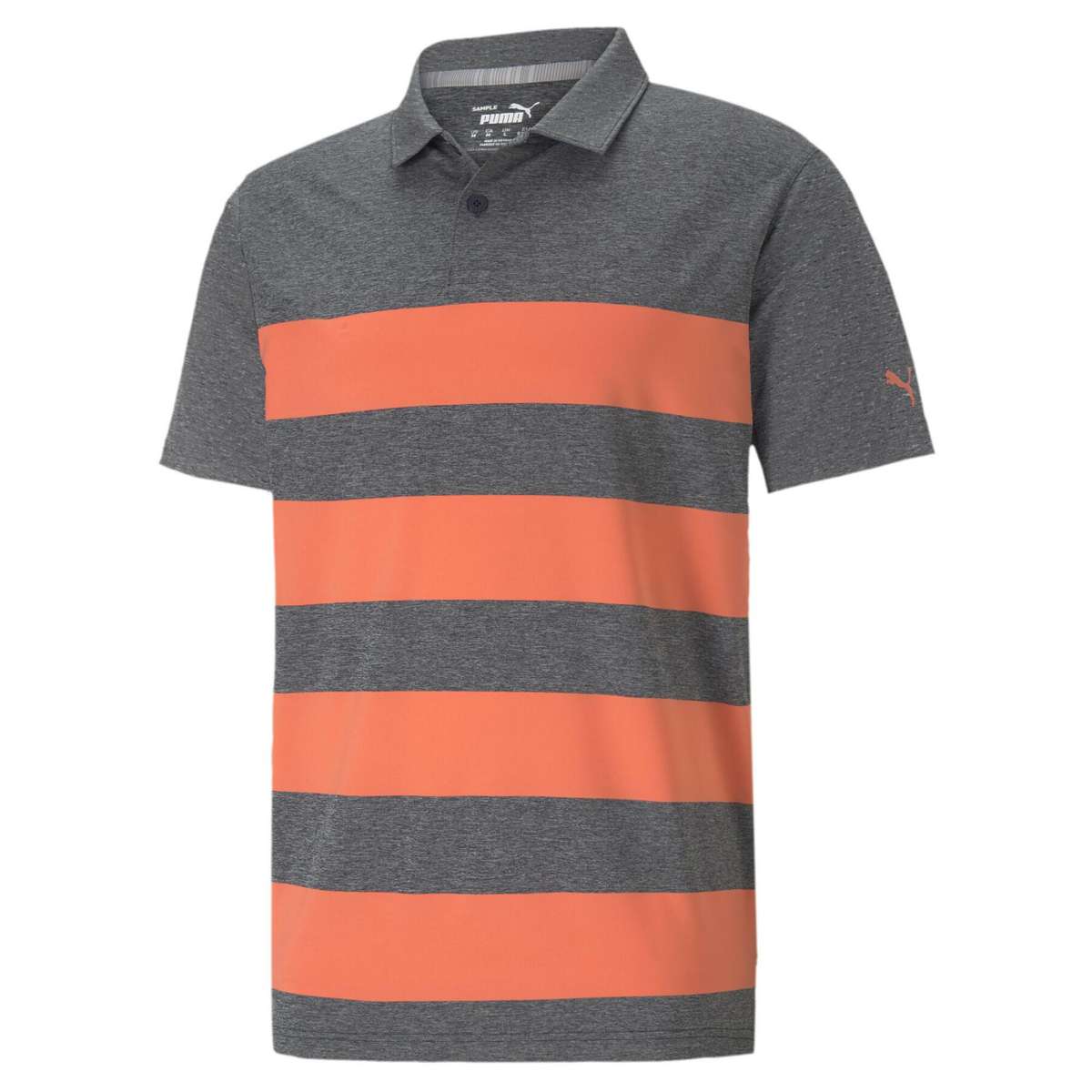 Puma Mattr Orange Stripe Golf Polo