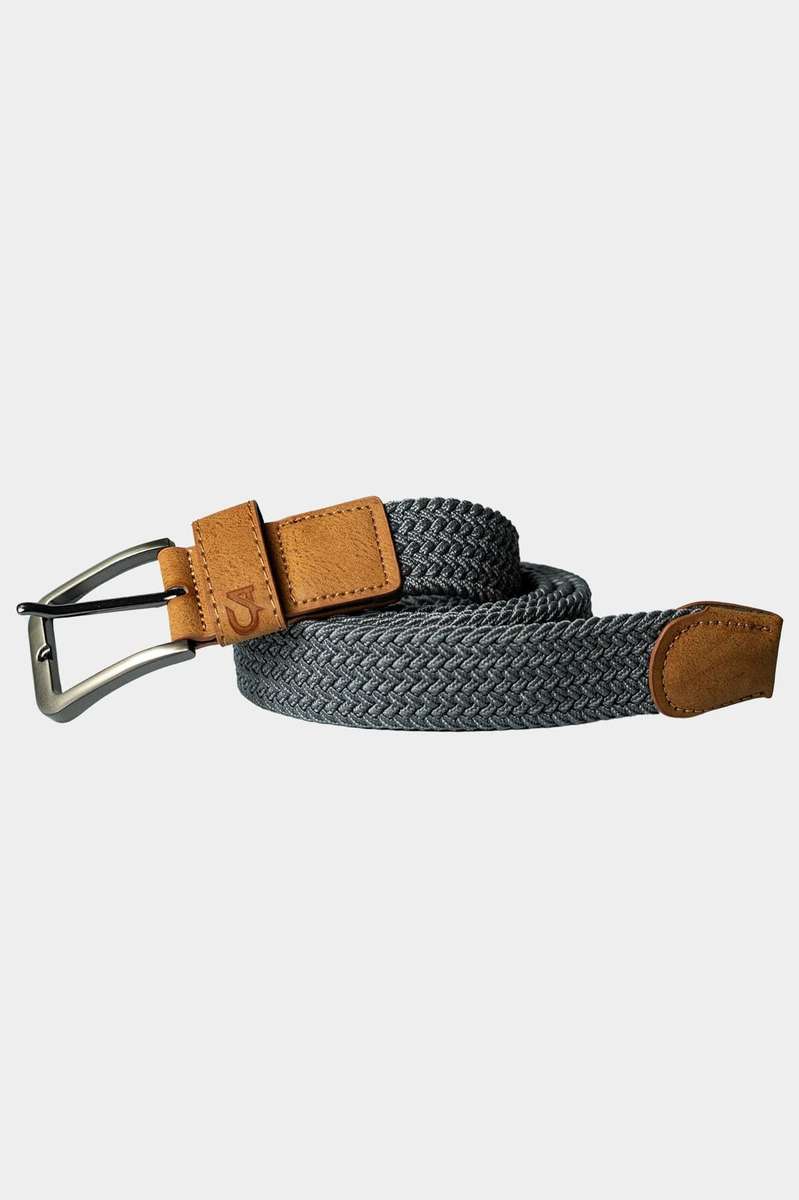 Custom Apparel Grey Braided Golf Belt