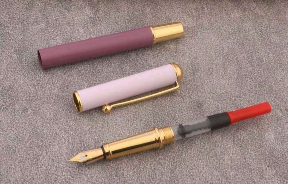 2-Tone Matte Purple Metal Fountain Pen