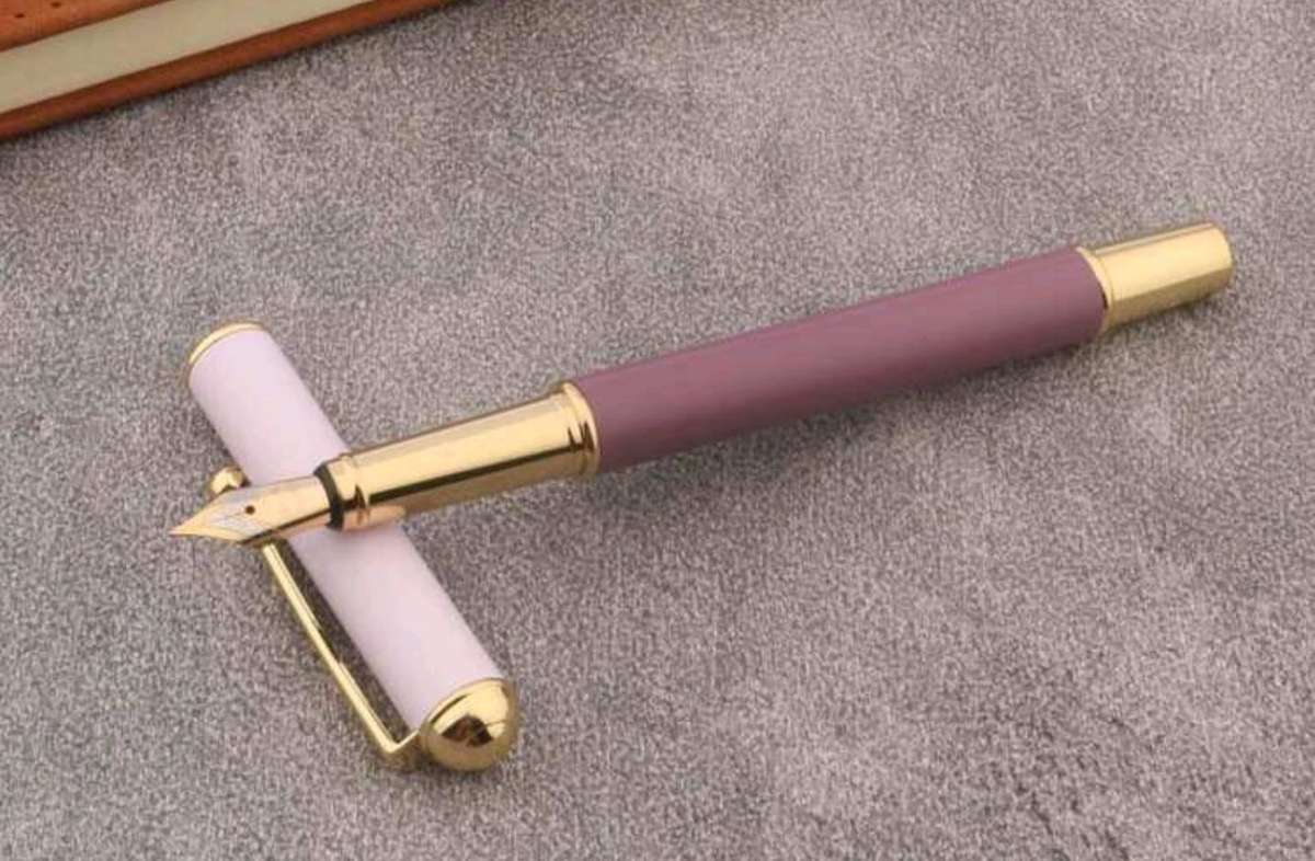 2-Tone Matte Purple Metal Fountain Pen