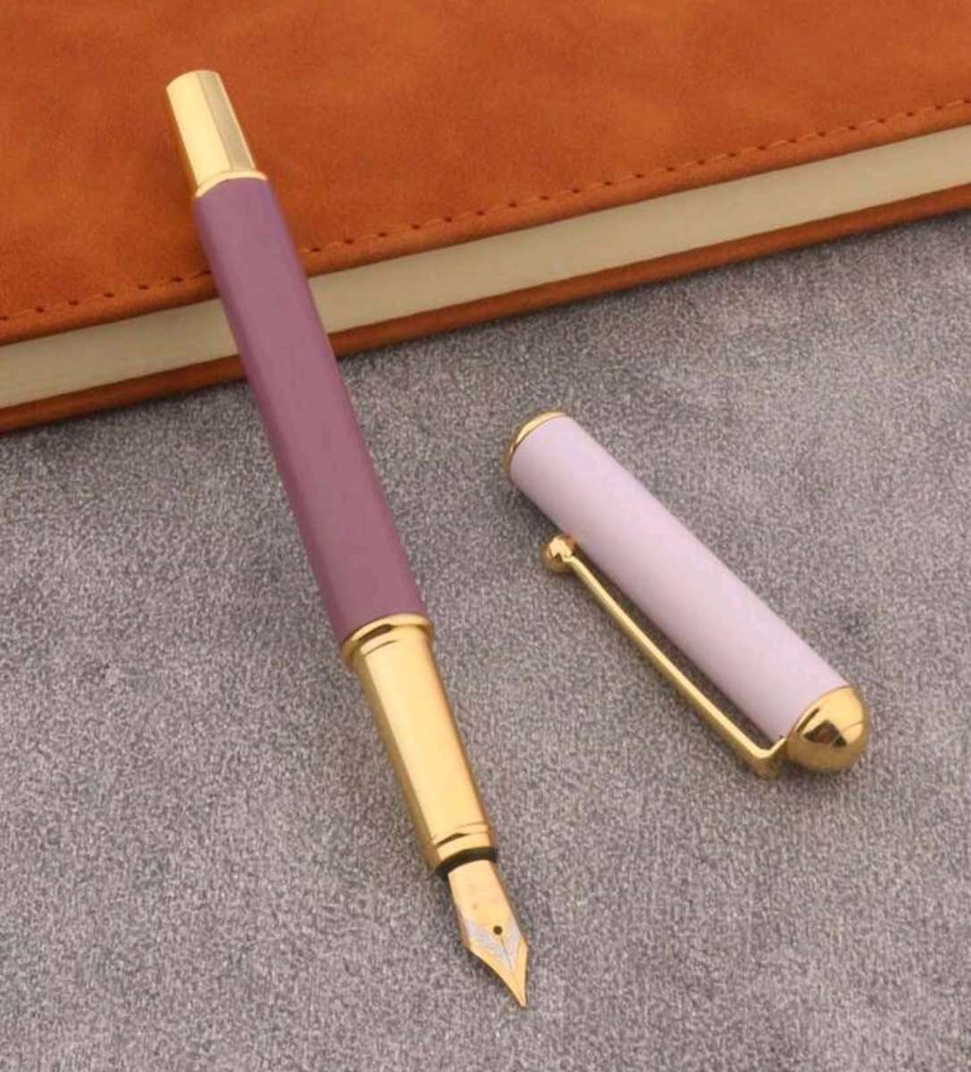 2-Tone Matte Purple Metal Fountain Pen