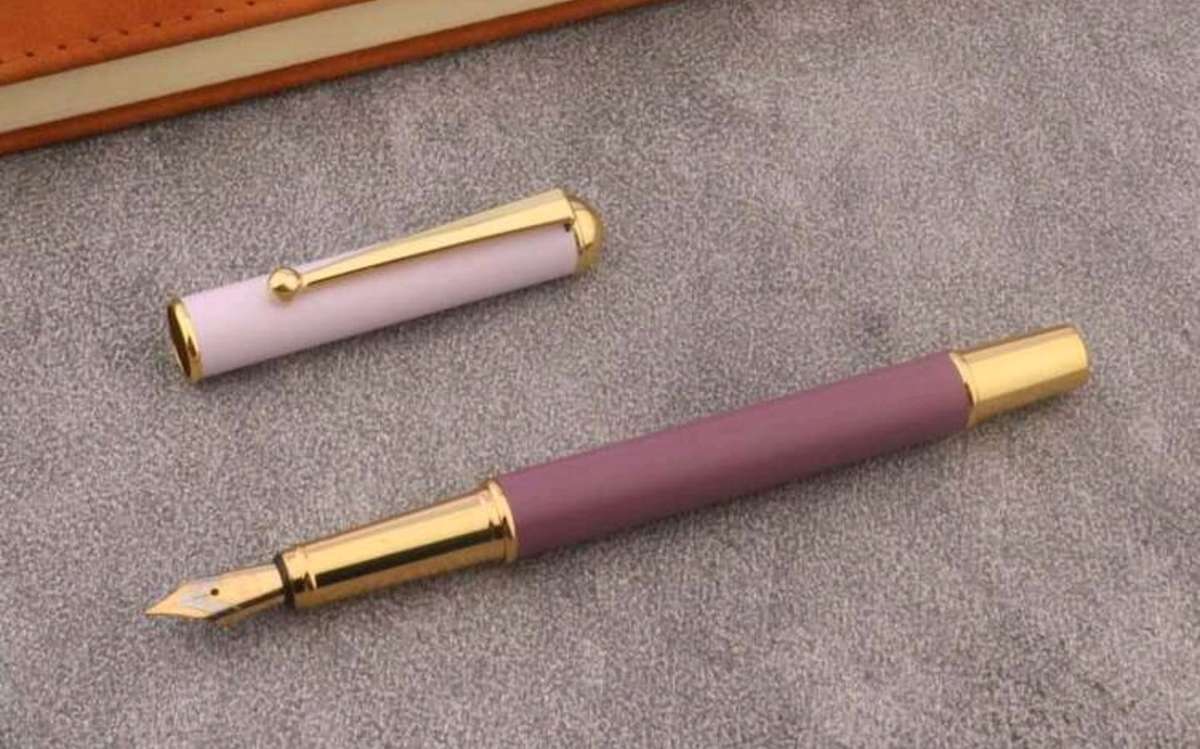 2-Tone Matte Purple Metal Fountain Pen