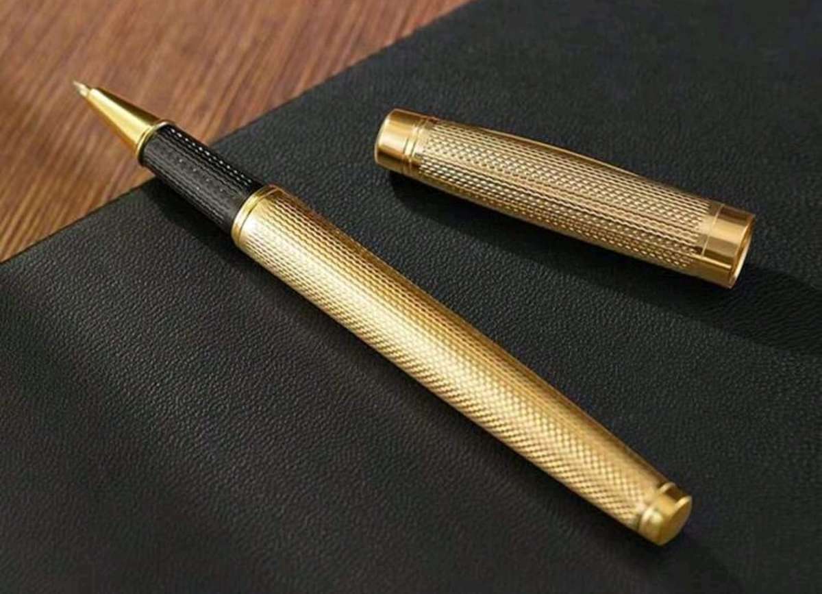 Rich Gold Sheikh RollerBall Pen with 6 Black refills