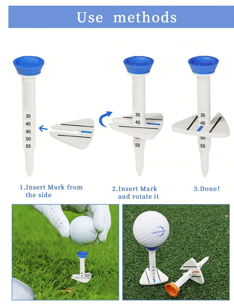 Adjustable Double Layer Golf Tee & Ball Marker (Orange)