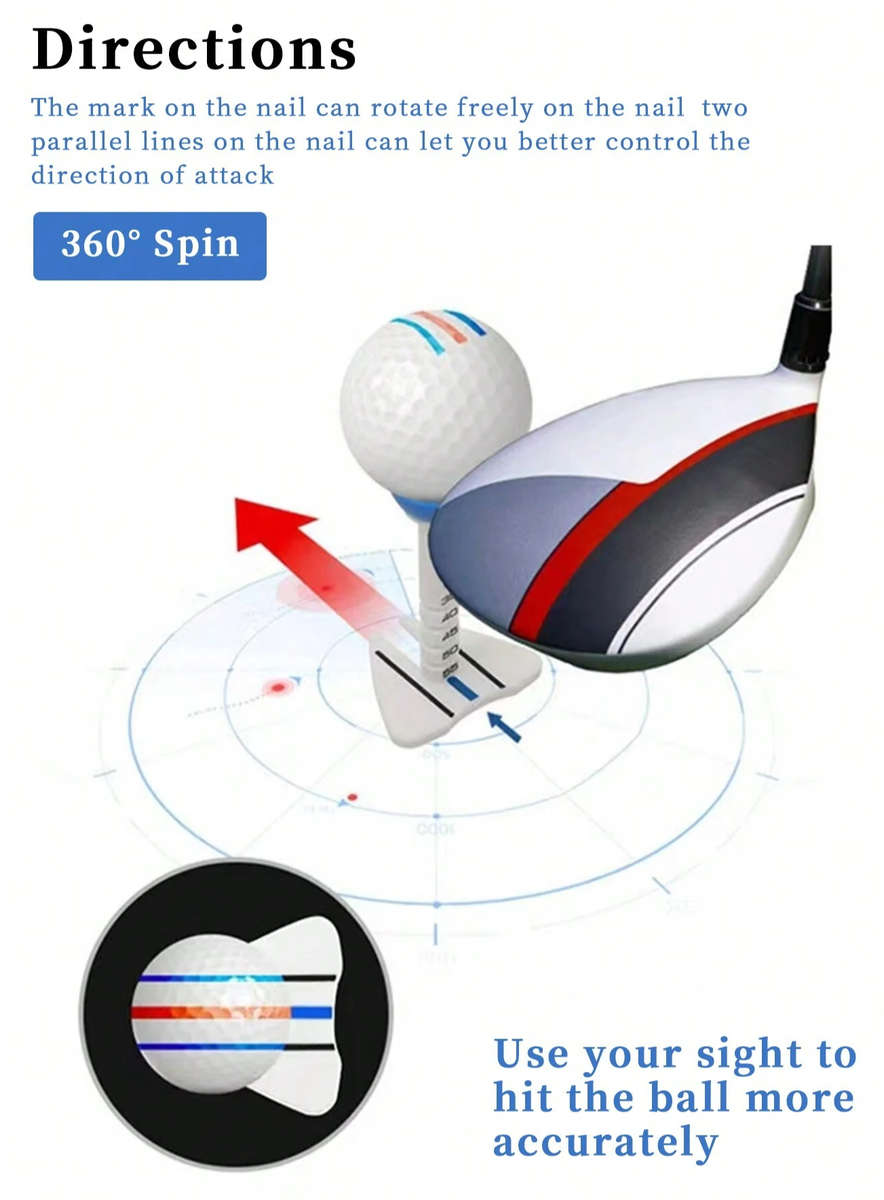 Adjustable Double Layer Golf Tee & Ball Marker (Orange)