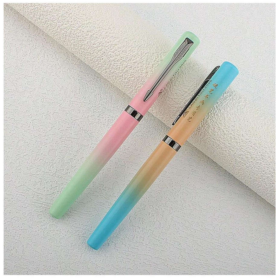 Luxury Fountain Pen with 0.77mm Tungsten Nib (Lime / Pink)