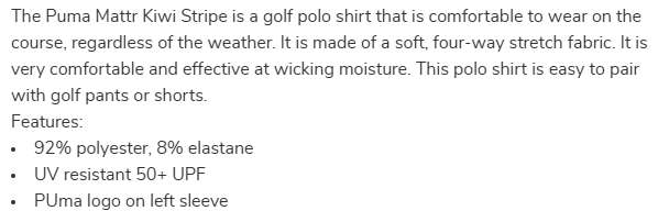 Puma Mattr Orange Stripe Golf Polo