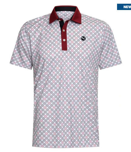 GOLF - Puma Pure Monogram Golf Polo (White Glow/Intense Red)