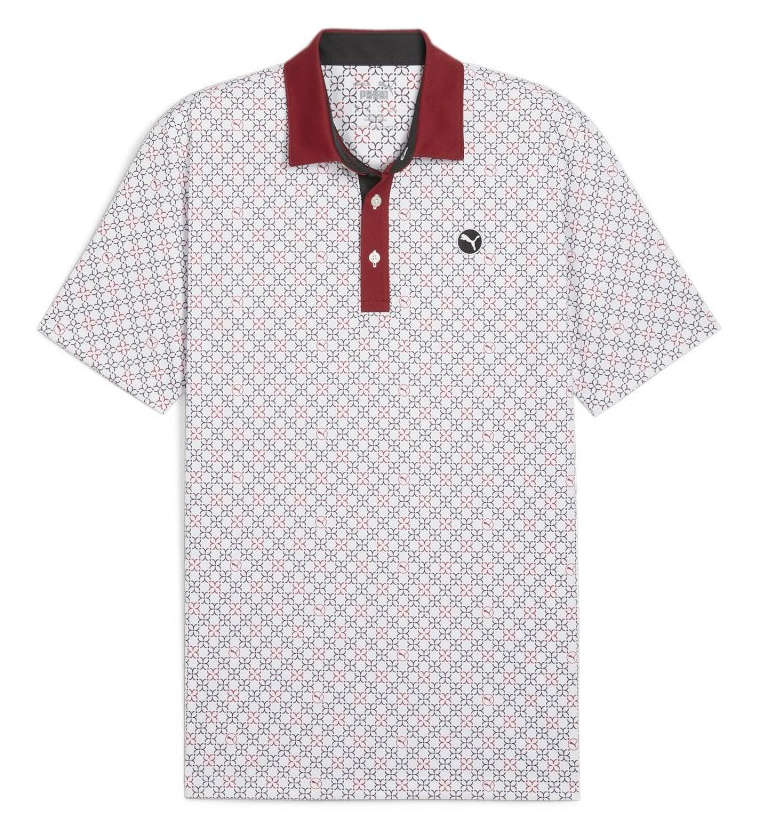 GOLF - Puma Pure Monogram Golf Polo (White Glow/Intense Red)