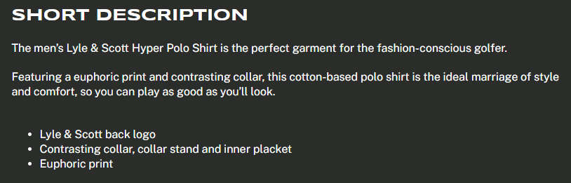 Lyle & Scott HyperMode Golf Polo