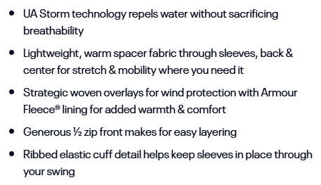 Under Armour UA Storm Daytona Half Zip Waterproof Golf Jacket