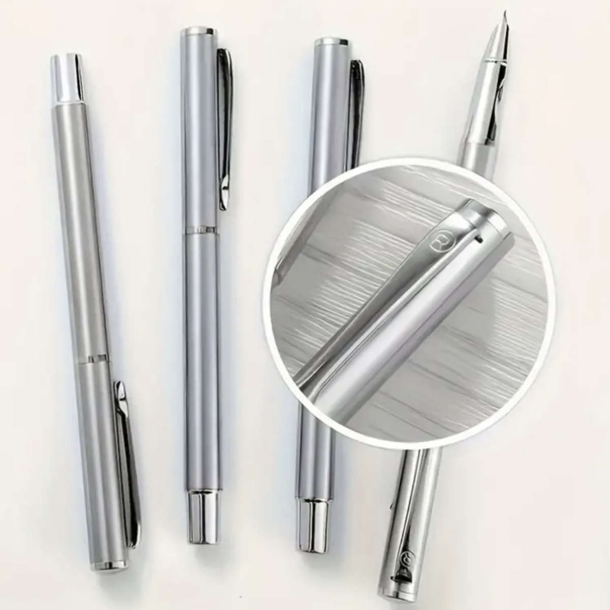 Elegant Silver Fountain Pen
