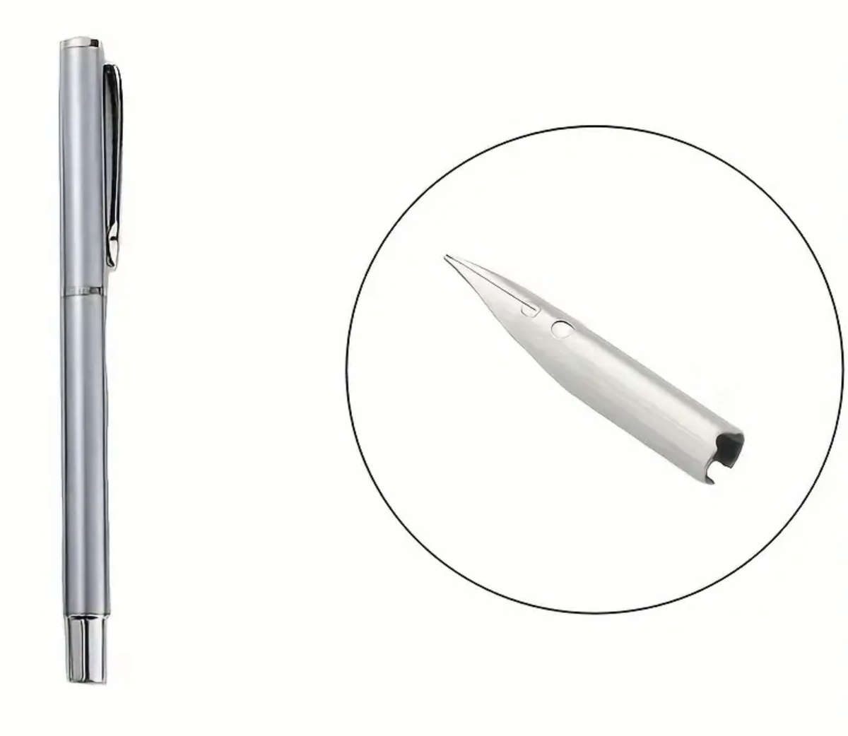 Elegant Silver Fountain Pen