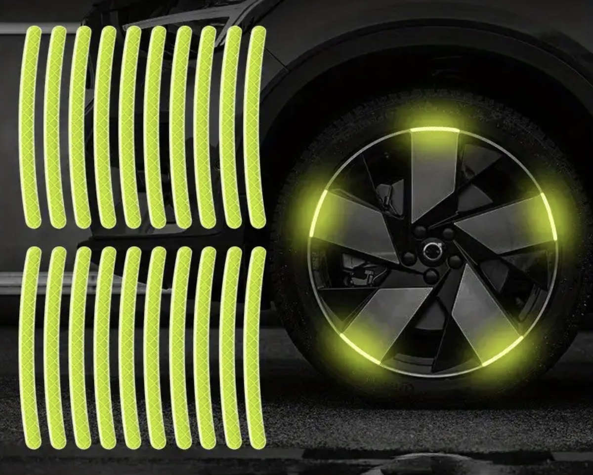 20pcs Reflective Wheel Stickers (White)