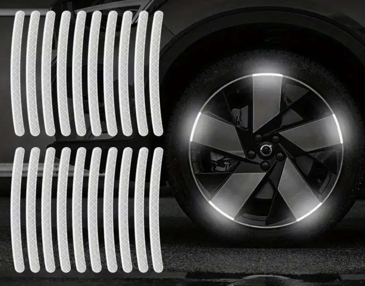 20pcs Reflective Wheel Stickers (White)