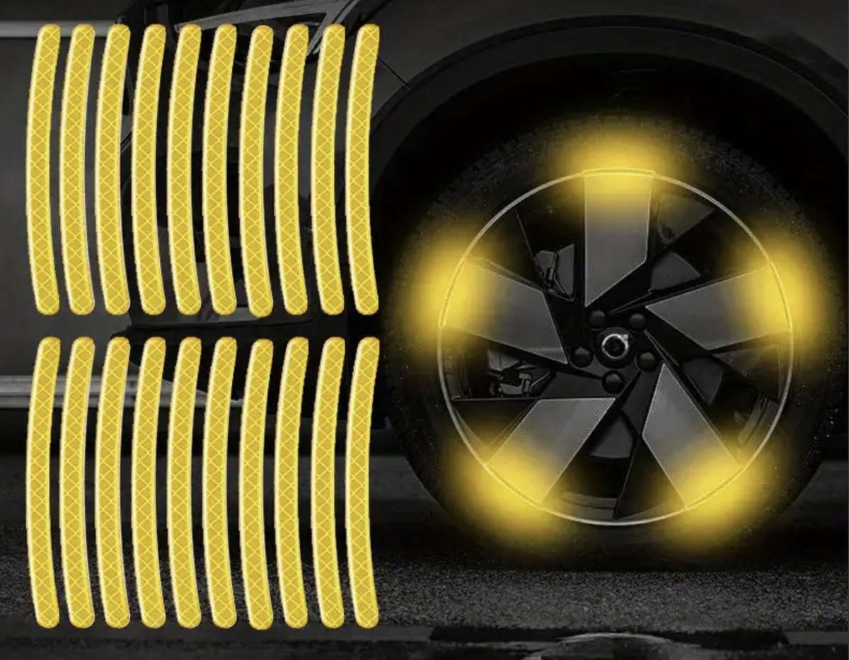 20pcs Reflective Wheel Stickers (White)