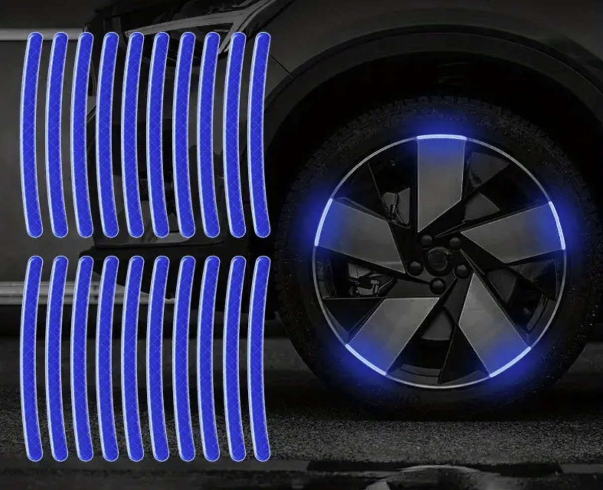 20pcs Reflective Wheel Stickers (White)
