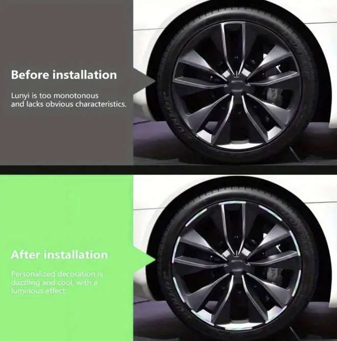 20pcs Reflective Wheel Stickers (White)