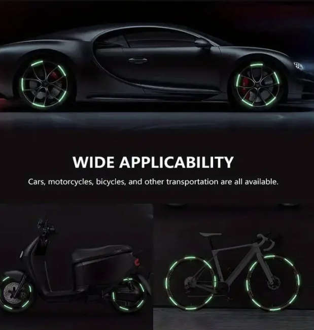 20pcs Reflective Wheel Stickers (White)