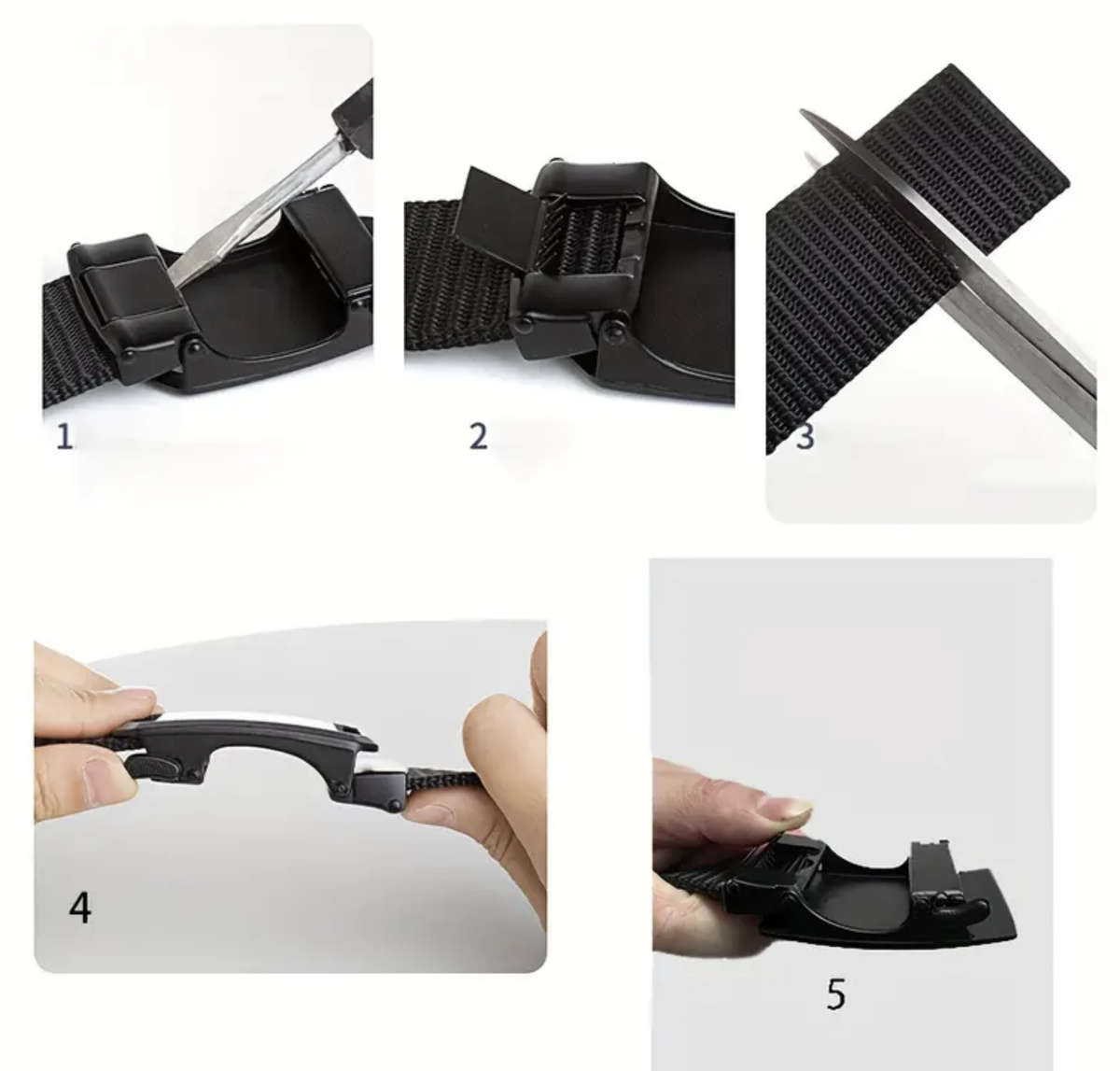 ***GOLF*** Automatic Buckle Canvas Belt - Black