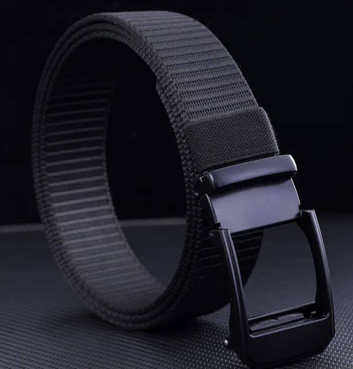 ***GOLF*** Automatic Buckle Canvas Belt - Black