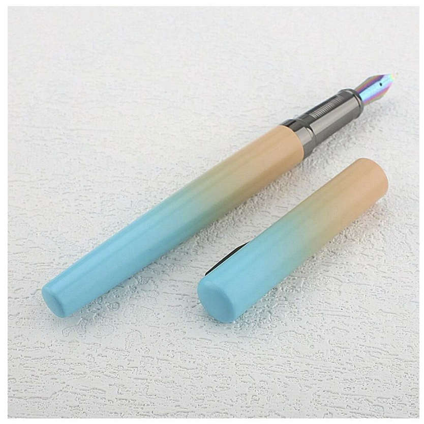 Luxury Fountain Pen with Tungsten Nib (Blue / Yellow)