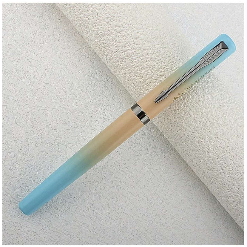 Luxury Fountain Pen with Tungsten Nib (Blue / Yellow)