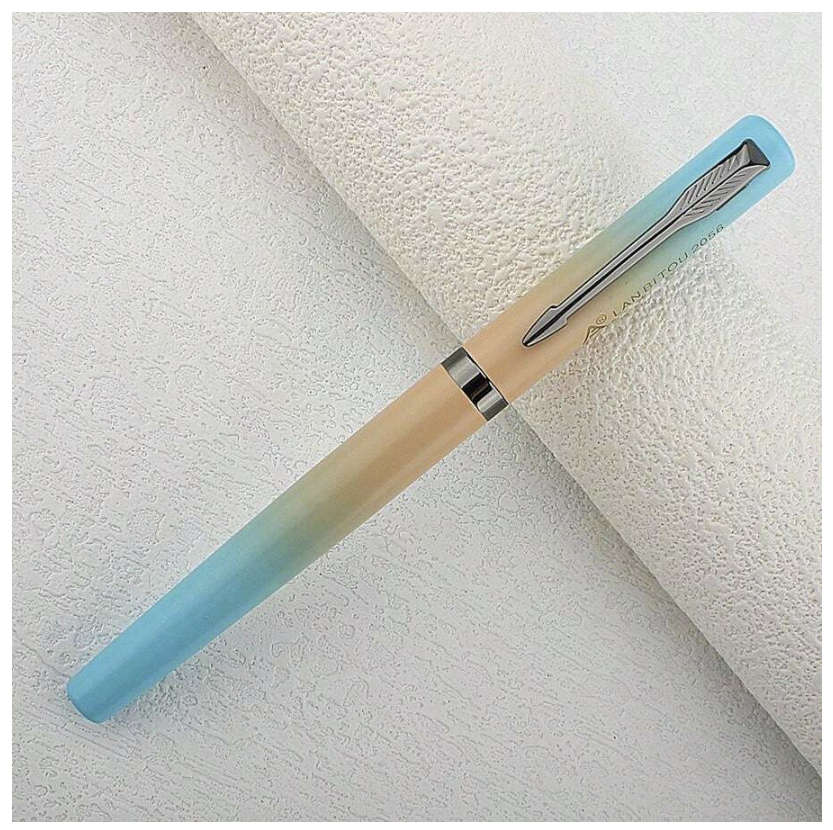 Luxury Fountain Pen with Tungsten Nib (Blue / Yellow)