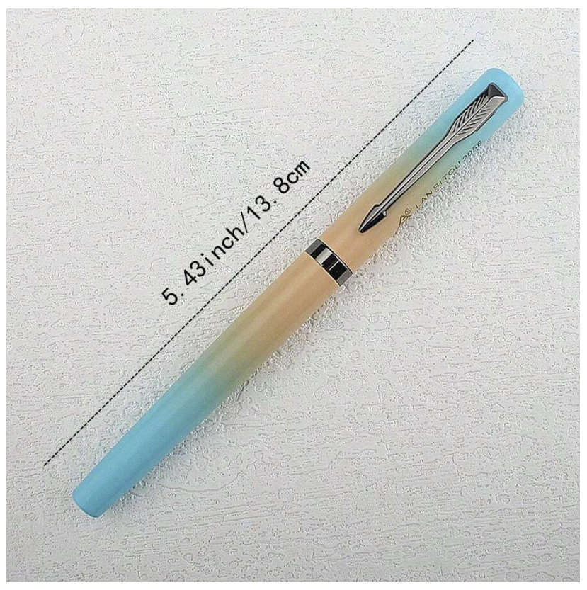 Luxury Fountain Pen with Tungsten Nib (Blue / Yellow)