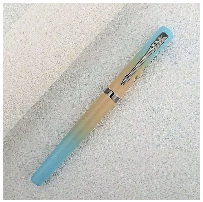Luxury Fountain Pen with Tungsten Nib (Blue / Yellow)