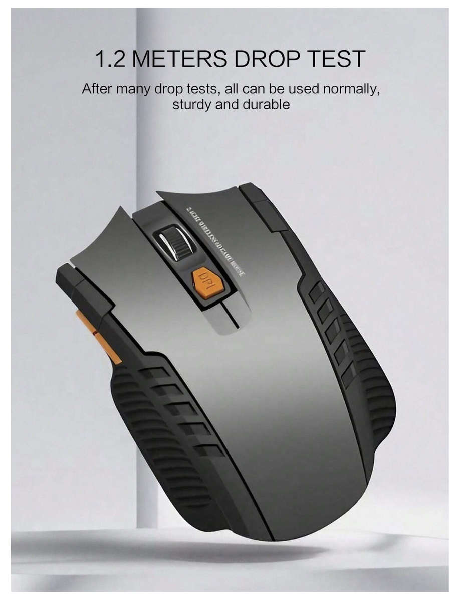 2.4GHz Wireless Optical Gaming Mouse for PC or Laptop (Silver)