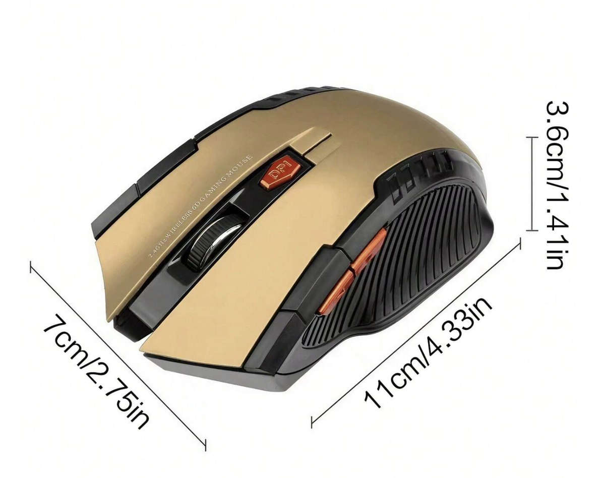 2.4GHz Wireless Optical Gaming Mouse for PC or Laptop (Silver)