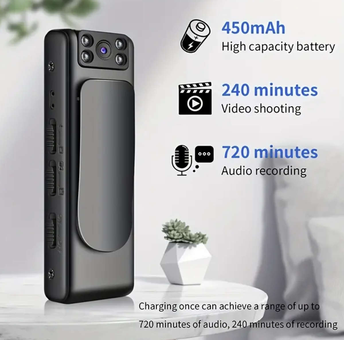 Portable Wearable Action Camera