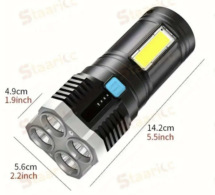 4 Mode 4-LED Rechargable Flashlight