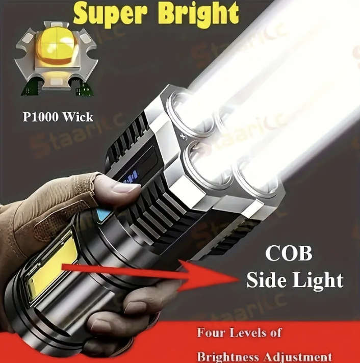 4 Mode 4-LED Rechargable Flashlight