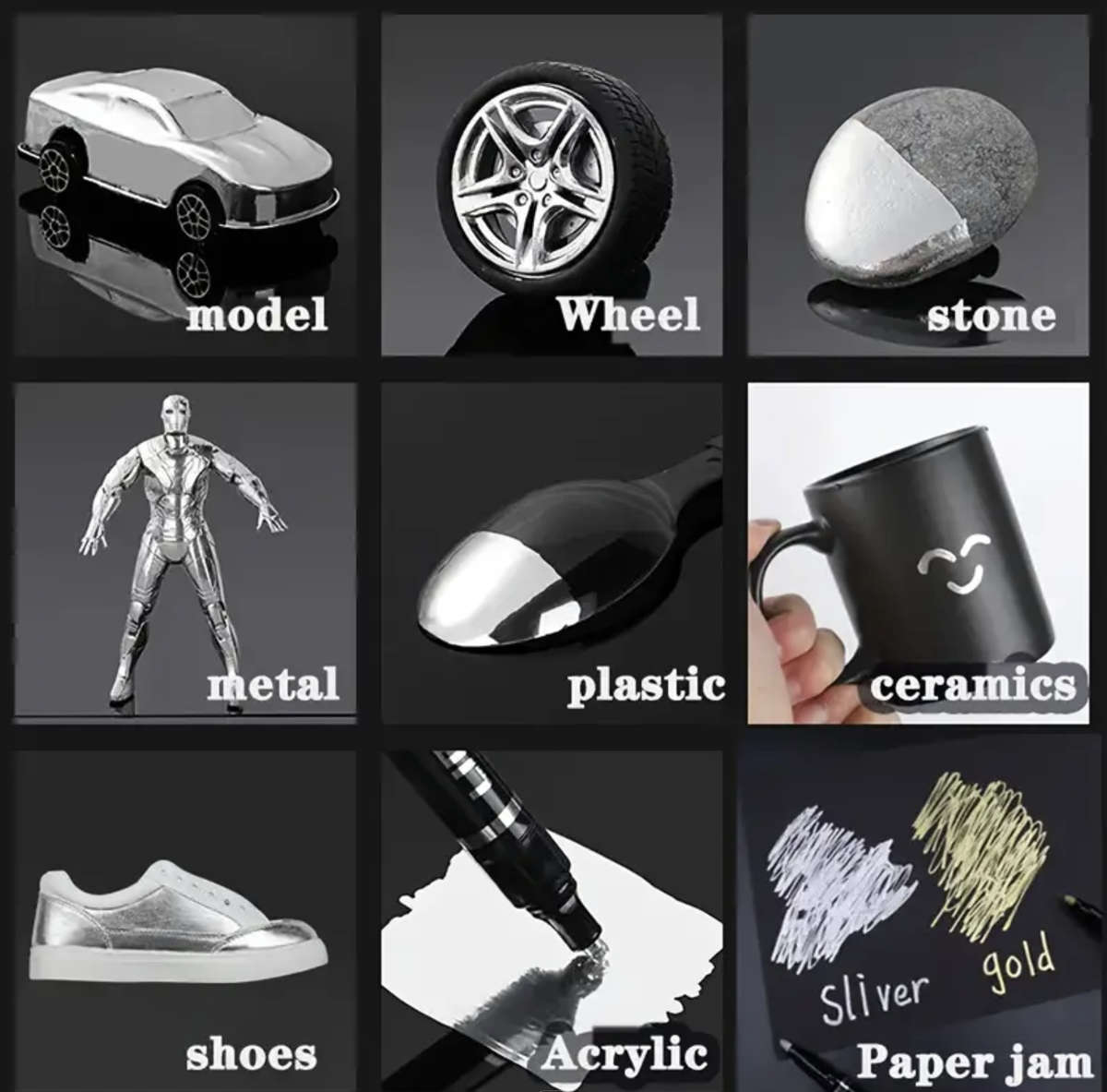 Reflective Mirror Silver Marker Pen