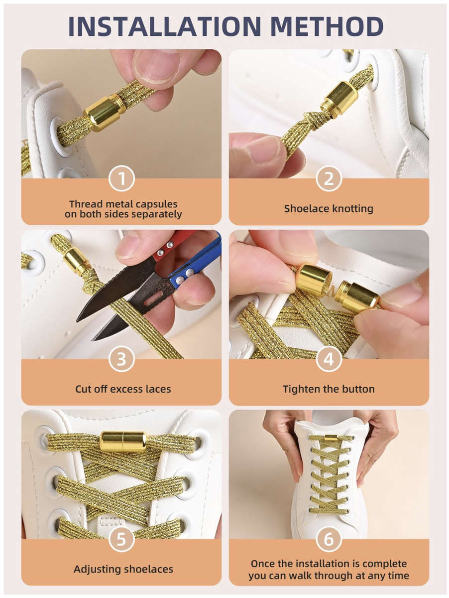 No Tie Shoelace (Gold)