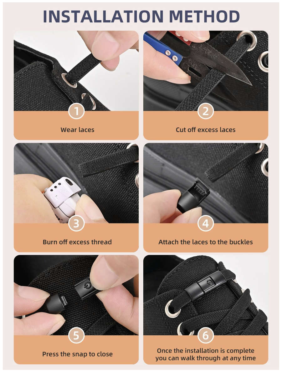 No Tie Shoelace (Black)