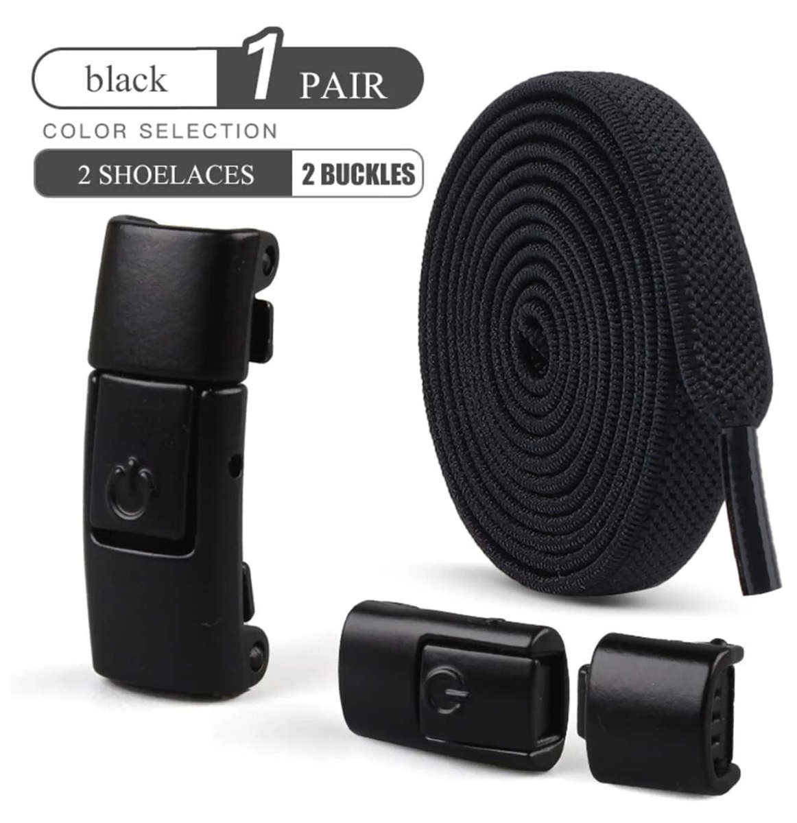 No Tie Shoelace (Black)