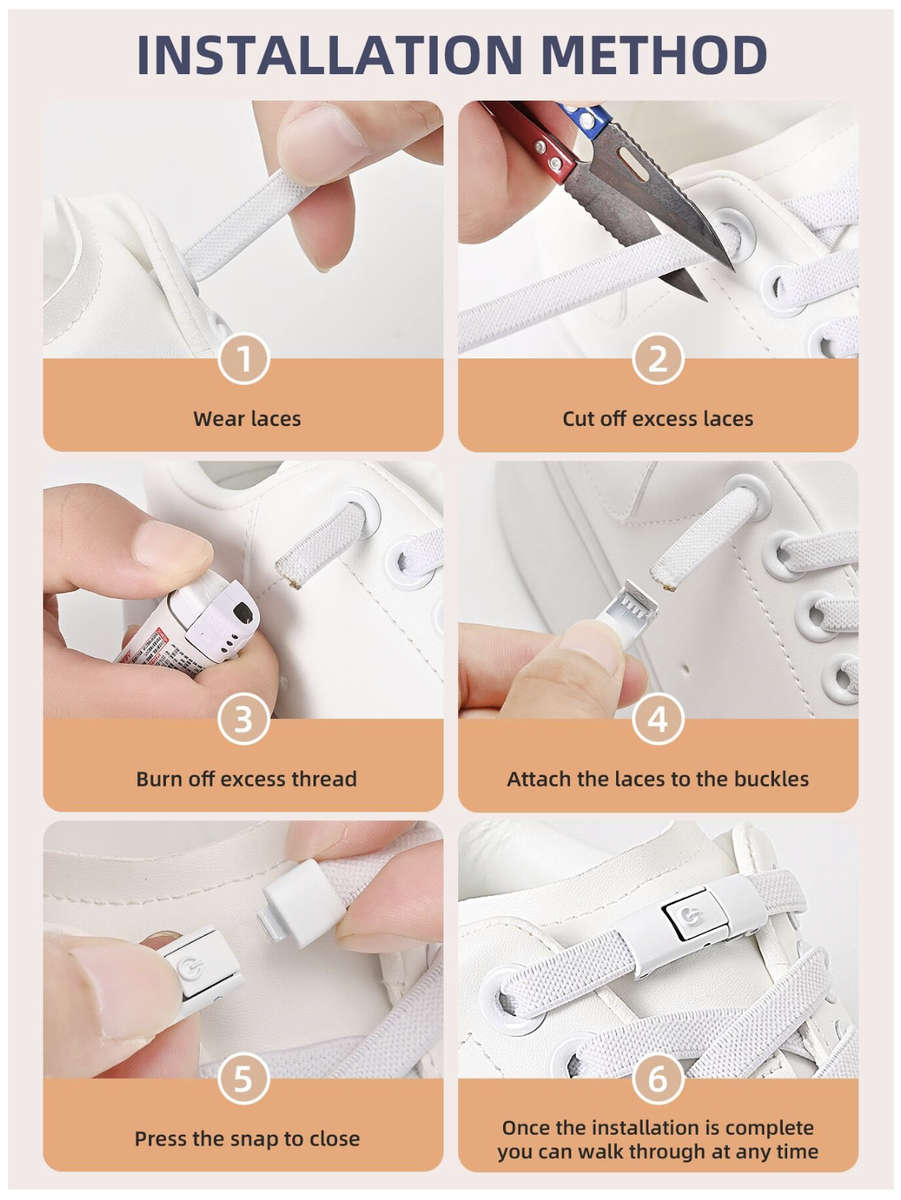 No Tie Shoelace (White)