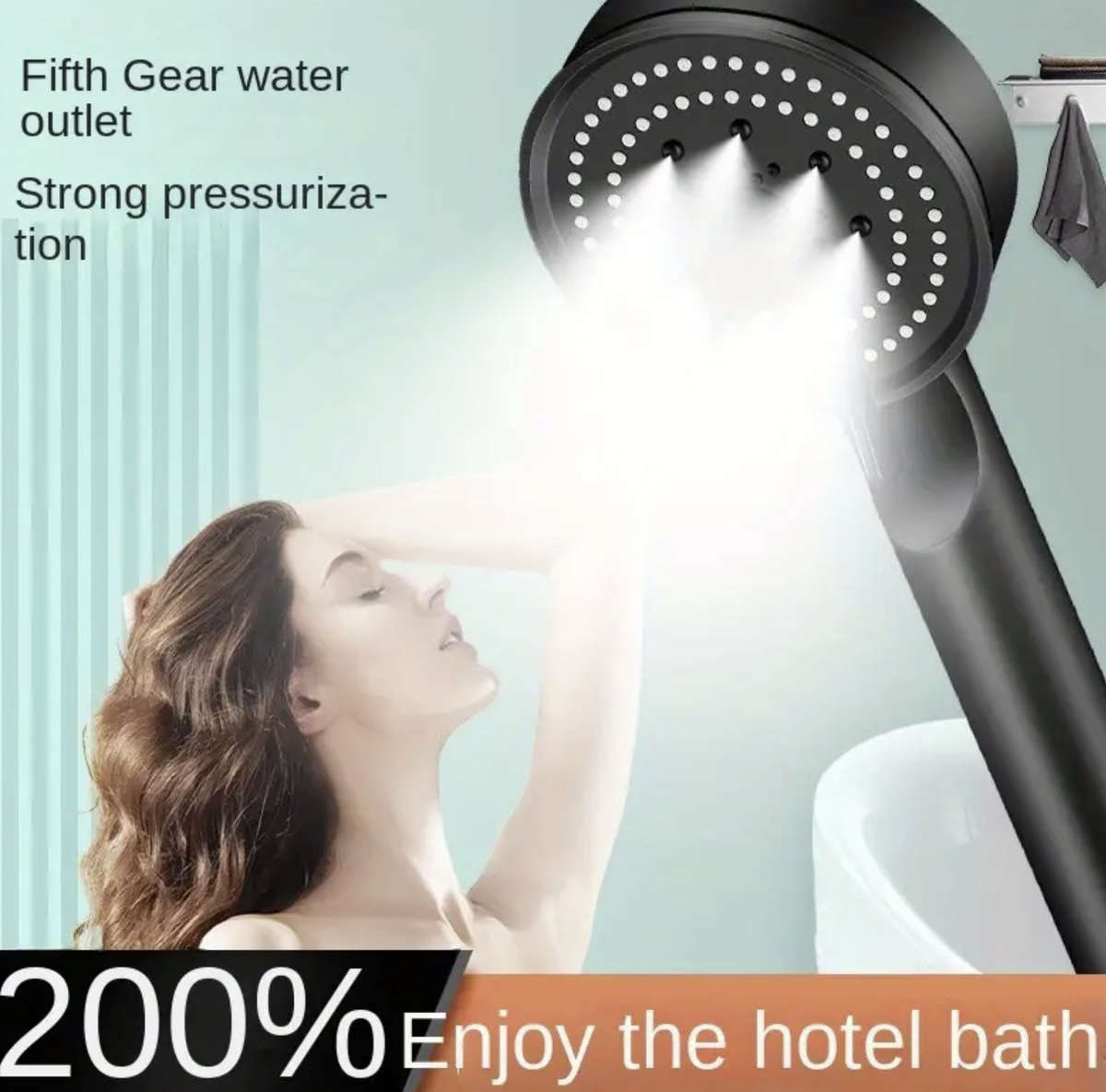 High-Pressure Handheld Shower Head with 5-Mode Adjustable Spray
