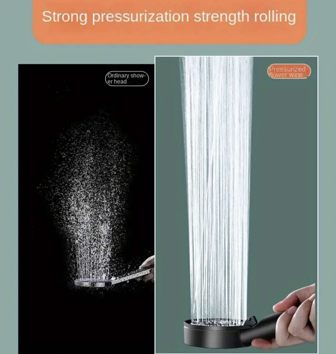 High-Pressure Handheld Shower Head with 5-Mode Adjustable Spray